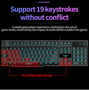 Gaming <strong>Keyboard</strong> Gaming Mouse Mechanical Feeling RGB LED Backlit Gamer <strong>Keyboards</strong> USB Wired <strong>Keyboard</strong> <strong>for</strong> Game PC Laptop <strong>Computer</strong> - Product Image 6