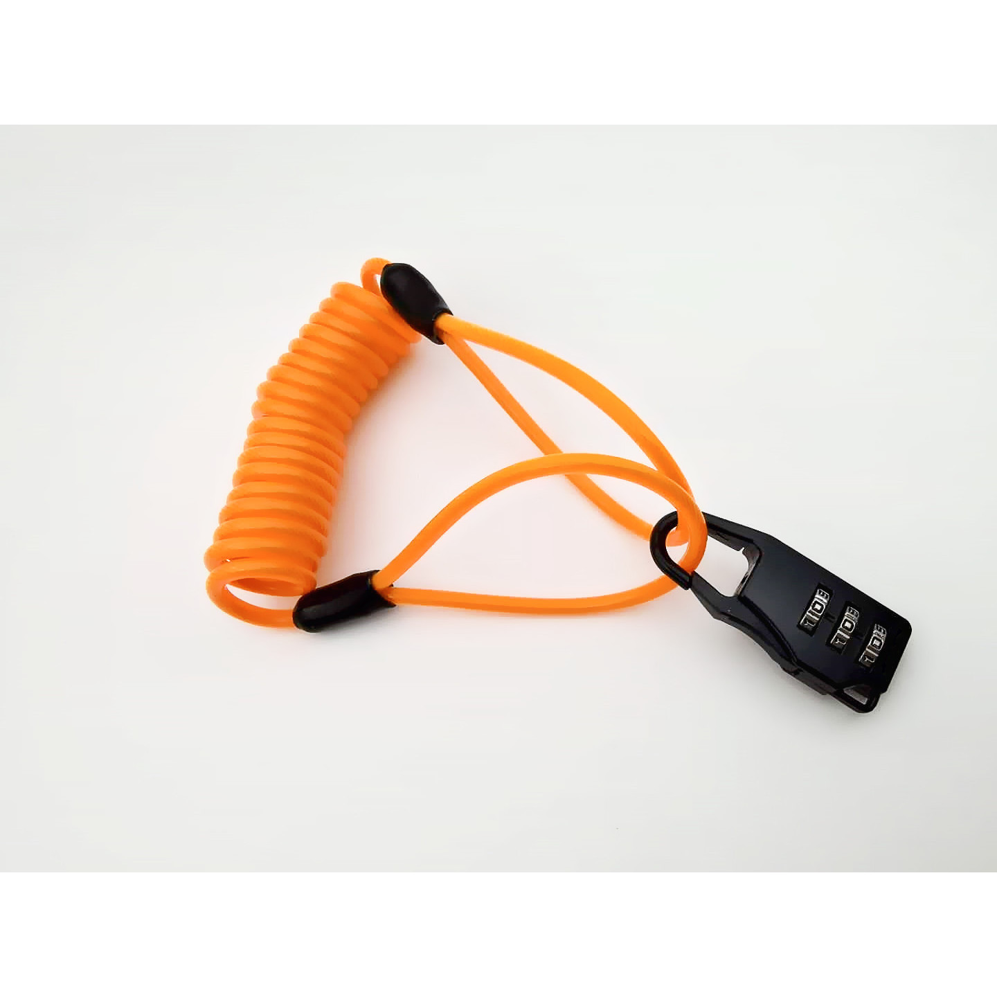 Orange rope with black padlock