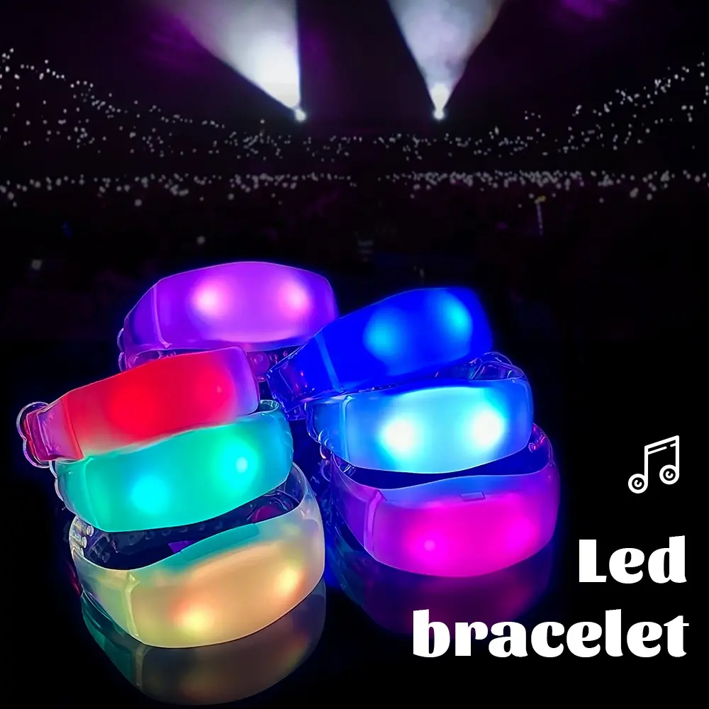 파티 플래싱 라이트 업 DMX 라이트 업 제어 pulseras led 손목 밴드 원격 제어 led 팔찌