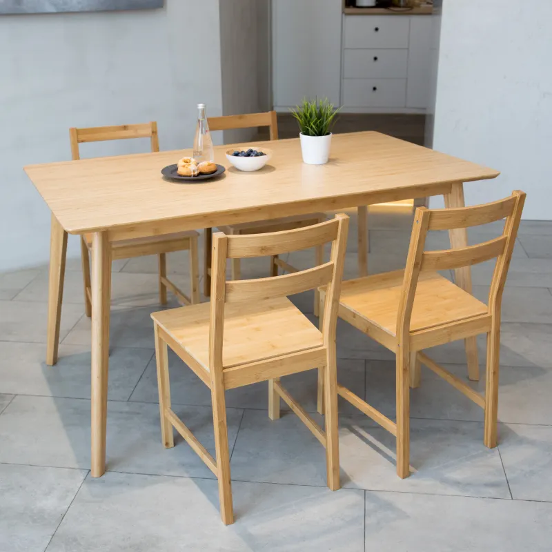 Ensemble de meubles de salle à manger en bambou, chaise et table personnalisés, 1 pièce