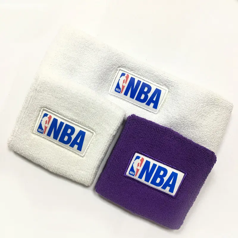 Factory Custom Logo Basketbal Zweetbandjes Set Sport Hoofdband En Pols Zweetbandjes Cottonsweat Band