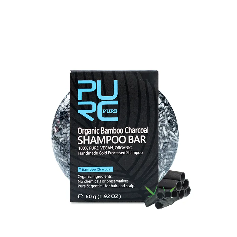 Shampooing Cheveux Barre de Savon Organique Naturel Fait à la Main Soins des Cheveux Nettoyage Charbon de Bambou Barre de Shampooing Solide Marque Privée