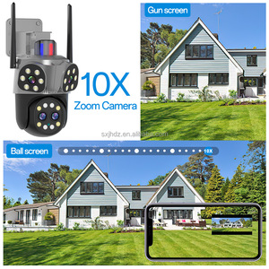 Cámara DE SEGURIDAD IP WiFi de 8MP, cuatro lentes, Zoom 10X, tres modos de imagen, micrófono incorporado para uso doméstico en exteriores, tecnología de red POE - Product Image 2
