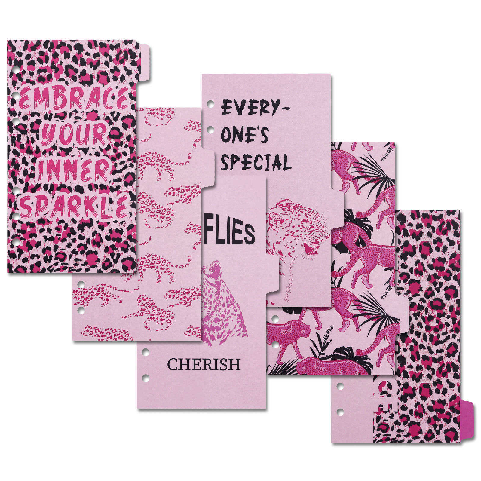 Colorful colors-6 Sheets Pink-Leopard print separator page