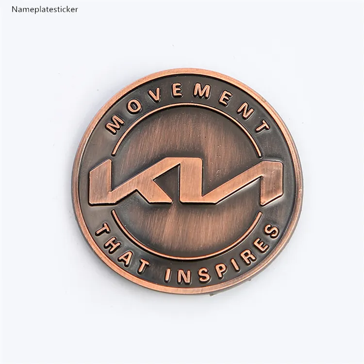 Targhetta in alluminio pressofuso distintivo 3D emblema in metallo con logo in rilievo targhette con nome