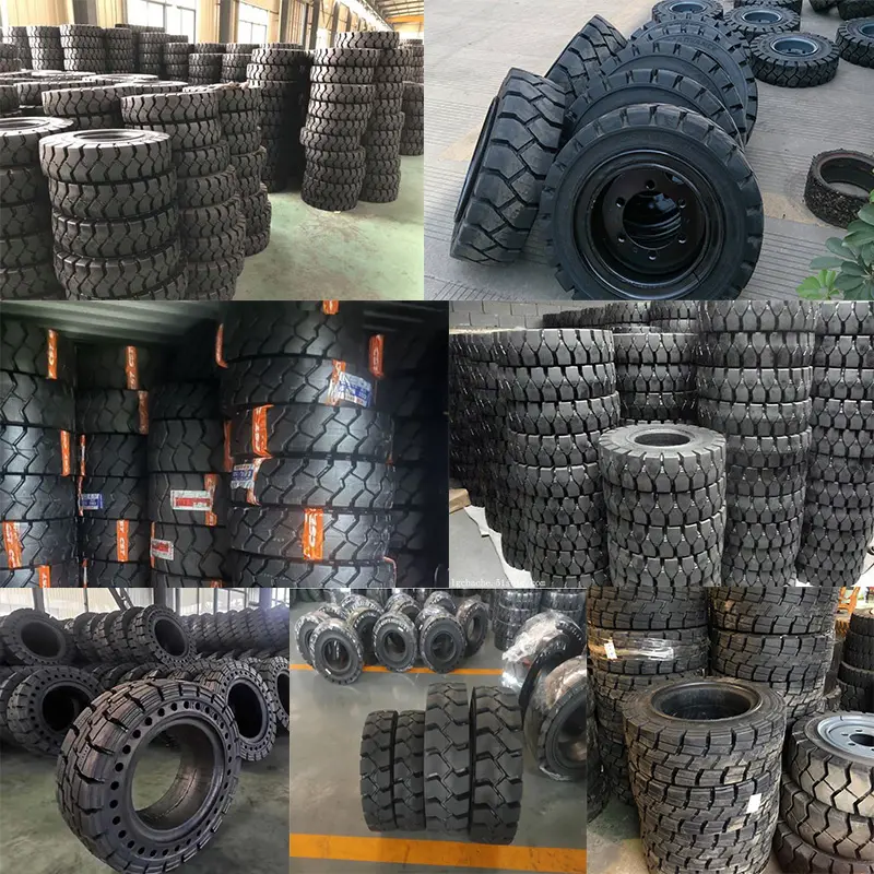 Peças de empilhadeira almofada pneus de borracha sólida airless pneus industriais off road engenharia pneus de empilhadeira 16x5x10.5 7,00 12 600 9