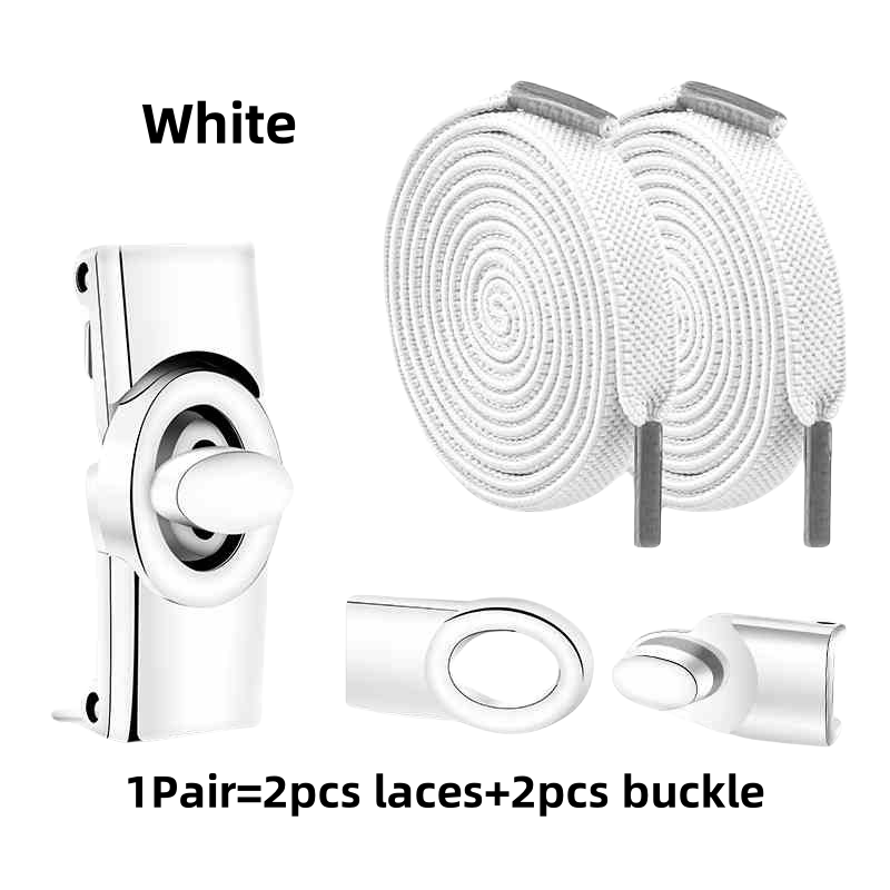 White laces with white buckle