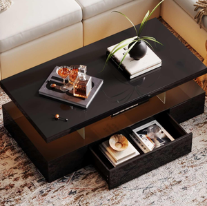 2-Piece Modern oturma odası masası takım 59 "parlak TV standı sehpa oturma odası için LED eğlence merkezi ile depolama - Product Image 3