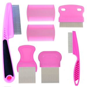 للبيع بالجملة من المصنع طقم تمشيط للقطط من الفولاذ المقاوم للصدأ للبرغوث والحيوانات الأليفة المحمولة على الوجهين - Product Image 1