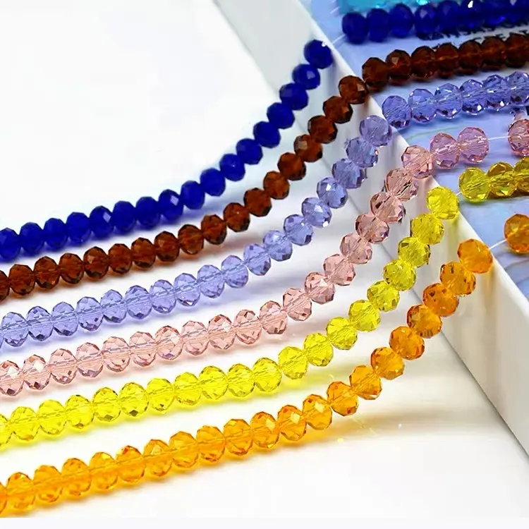 Loose Round Glass Beads For Jewelry Making 6mm Multicolor Faceted Beads Diy Decoration Accessories Crystal Beads