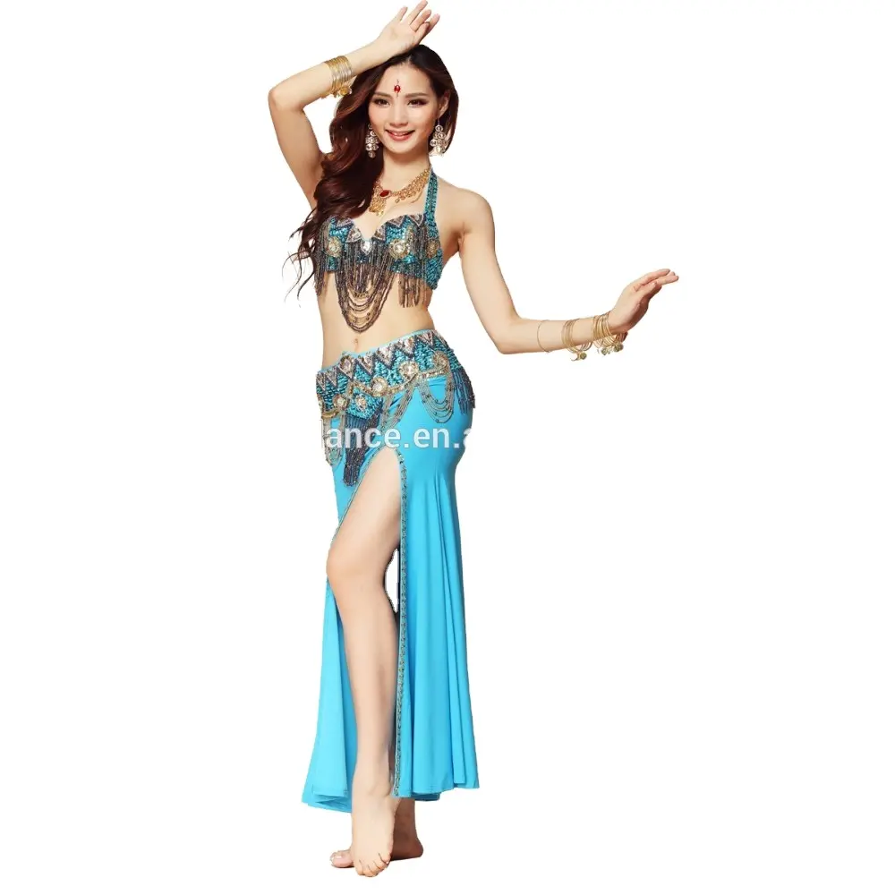 BestDance Danza Del Ventre Costume Indiano Vestito Bollywood Set Reggiseno Gonna Cintura Costume di Carnevale