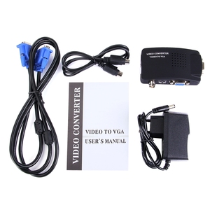 Convertidor de vídeo BNC a VGA, entrada de S-Video a salida VGA, compatible con PAL/NTSC, fácil de instalar y operar