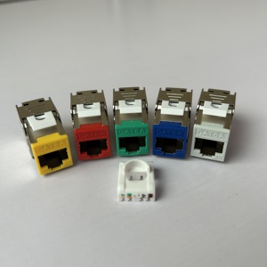屏蔽彩色FTP RJ45网络梯形插孔6a无工具面板面板 - Product Image 1