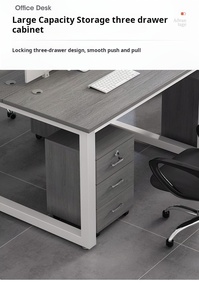 Modern Furniture Large Desktop 4 Person <strong>Computer</strong> <strong>Table</strong> with Drawers Rectangle Shape Simple Office <strong>Computer</strong> Desk - Product Image 4