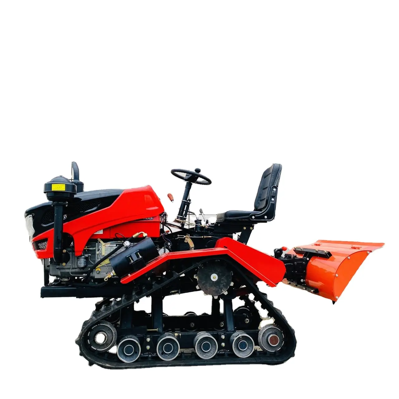 Rijstveld Slib Gebruik 35 Pk Rijden Op Cultivator Roterende Helmstok Rubber Rupsband Tractor Landbouwapparatuur