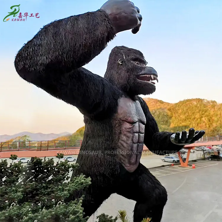 Estatua de gorila grande KingKong, modelo de Animal personalizado para exhibición de parque