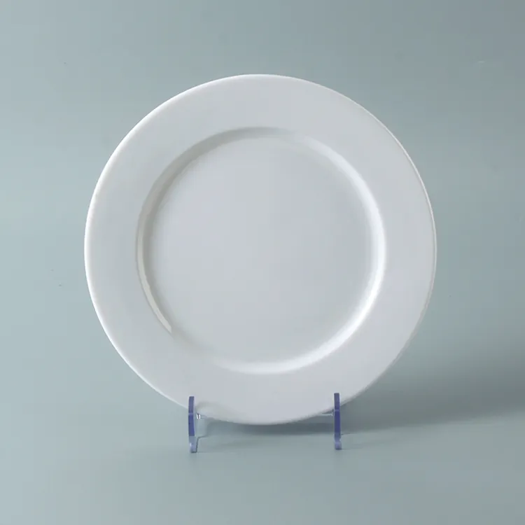 Atacado preço barato simples branco redondo 8.25 polegadas restaurante catturar plástico melamina buquê jantar plana pratos