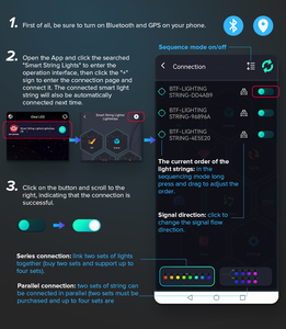 Tira de luces LED con modo de música, luces parpadeantes que cambian de Color RGB con Control remoto por aplicación, para Navidad - Product Image 6