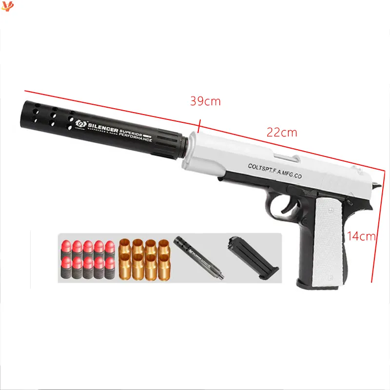Promotional Toy Gun M1911 Shell Ejecting Soft Bullet Toy Gun For Adults Kids Foam Dart Blasters Small Pistol Outdoor Play Toys