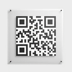 Laser Cut quadrato in acrilico trasparente QR Code Display Board a parete Perspex QR Code per negozi