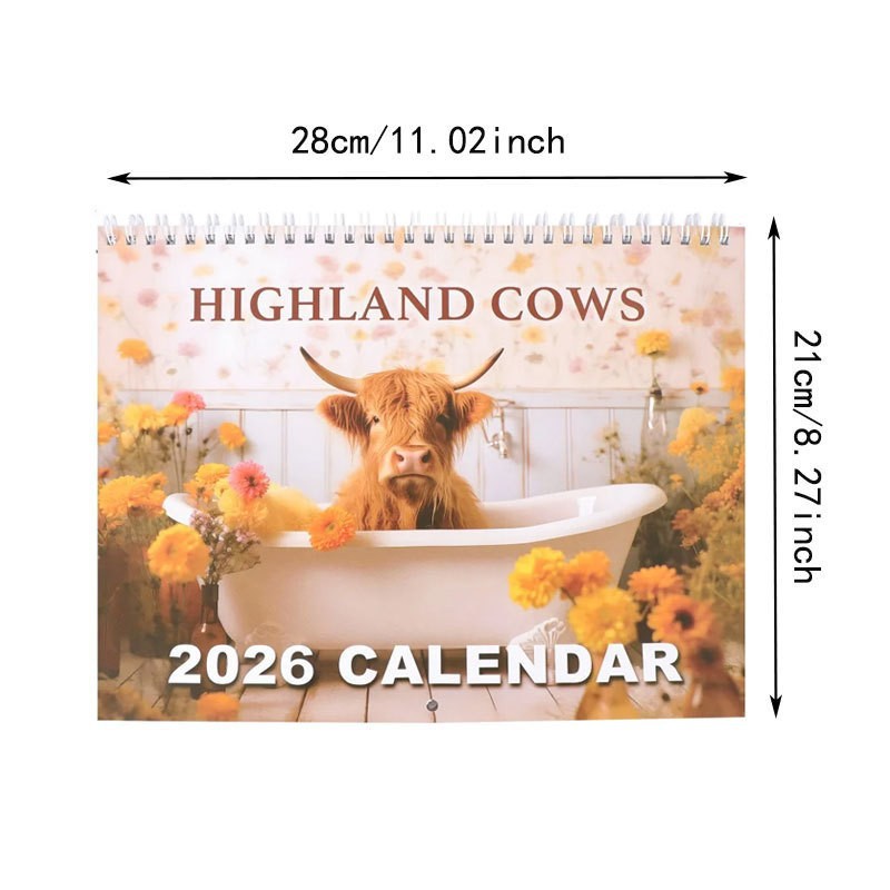 2026 Bathtub Cow Calendar
