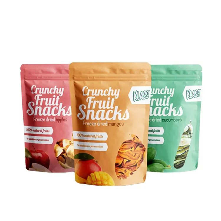 Custom Logo Stand Up Pouch Voor Snack Voedsel Spice Moer Verpakking Met Venster Rits Zak Voedsel Snack Doypack