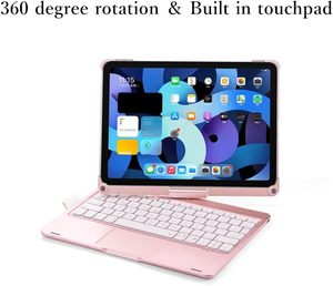 360 xoay bàn phím trường hợp đối với iPad 11 inch Đèn nền bàn phím với trackpad, có thể gập lại Bàn phím Bìa sản phẩm Trung Quốc - Product Image 2