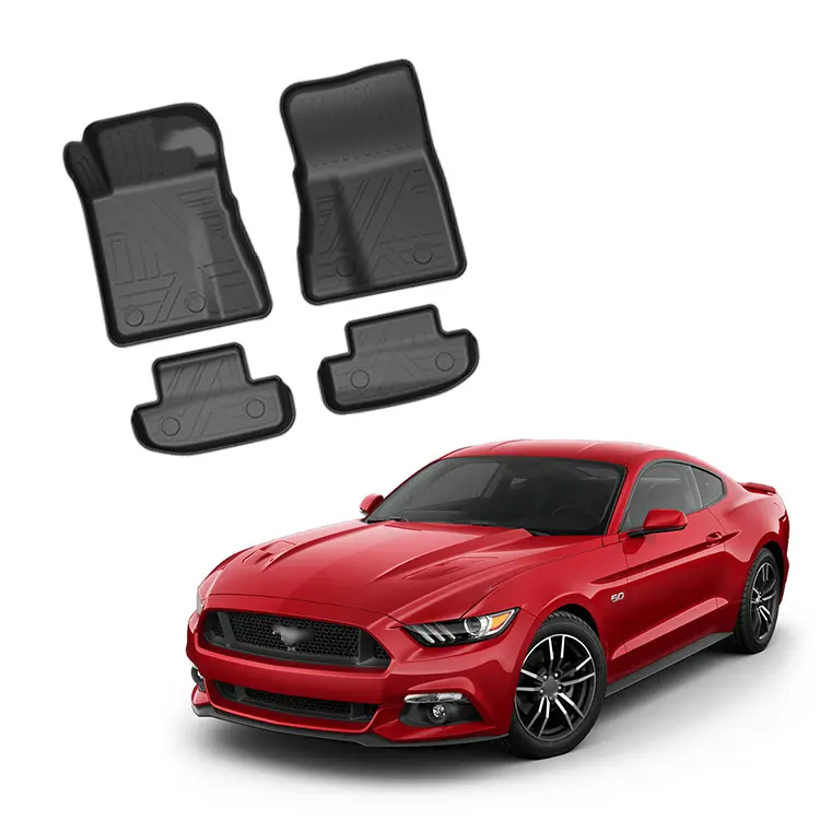 Alfombrillas delanteras y traseras para coche Ford Mustang 2015 + TPE, de alta calidad, accesorios para el suelo