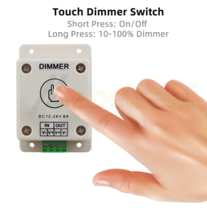 Interruptor de atenuación LED DC 12V 24V 8A, encendido/apagado para tira de luces de un solo Color, perilla de 1 canal, controlador táctil/Sensor de movimiento PIR - Product Image 2
