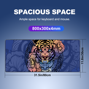 Tappetino per Mouse con stampa tigre colorato con Base in gomma di grandi dimensioni antiscivolo da scrivania per uso di tastiera per Computer da ufficio e da gioco - Product Image 2