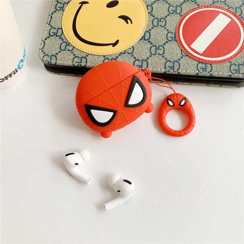 3D Siêu Anh Hùng Loạt Trường Hợp Bìa Tai Nghe Tai Nghe Silicone Trường Hợp Bìa Tai Nghe Bảo Vệ Cho Airpods PRO Trường Hợp