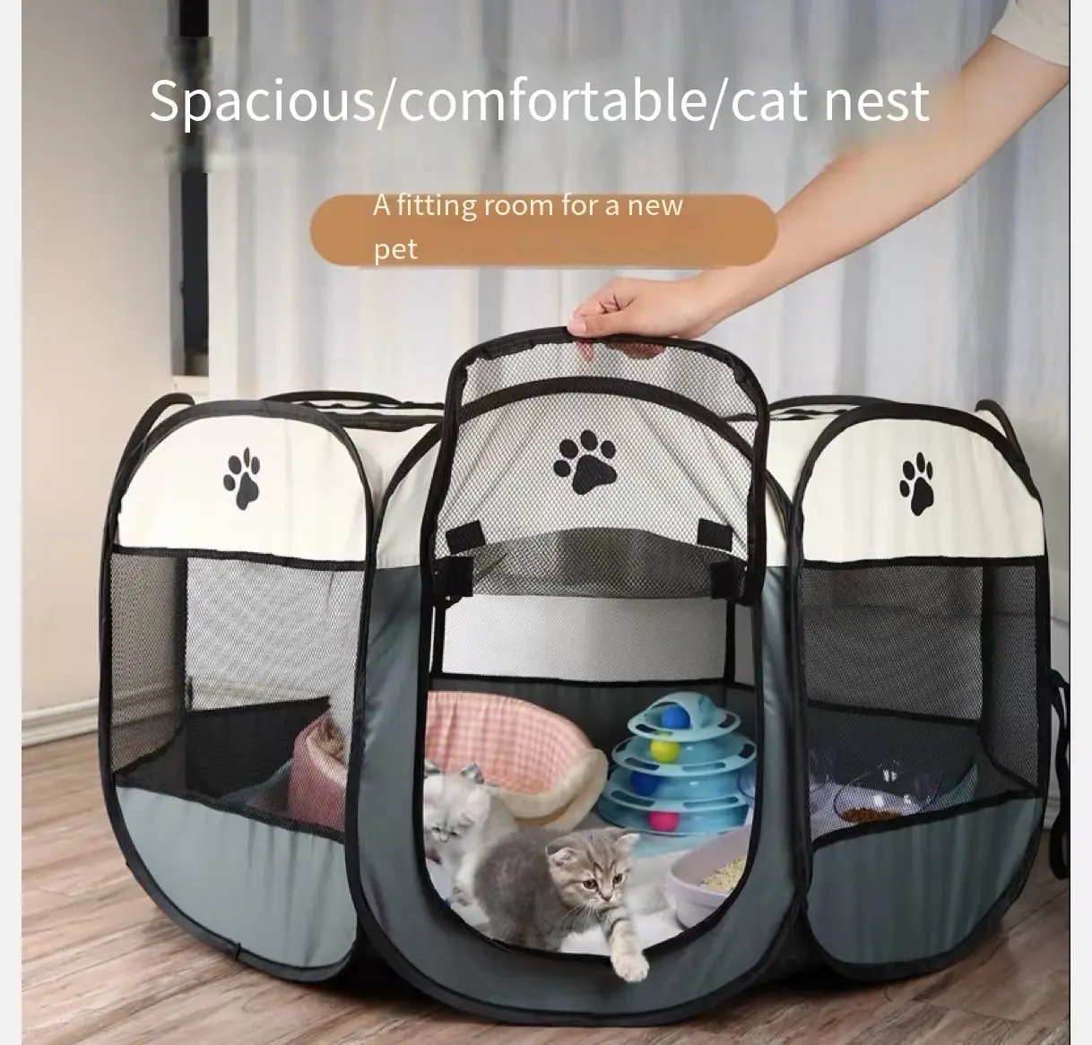 Oxford cloth foldable animal Octagonal pet cages kennels dog fence pet tent cages for dogs pet carriers cat cage dog kennel