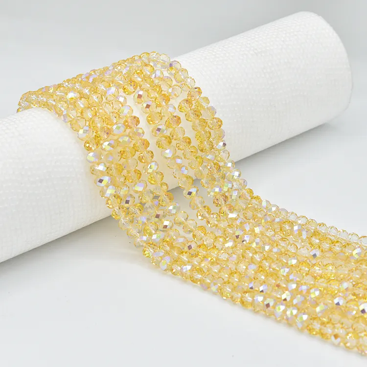 Campana trasparente placcato Ab Color vetro perline di cristallo di quarzo sintetico perle sciolte di pietra per la produzione di gioielli