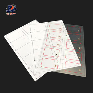 A4 2X5 Layout 13.56Mhz HF and <strong>UHF</strong> Transparent PVC RFID <strong>Inlay</strong> Sheet for Card Making - Product Image 1