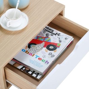 实木腿客厅端侧桌，带储物抽屉木质控制台桌 - Product Image 6