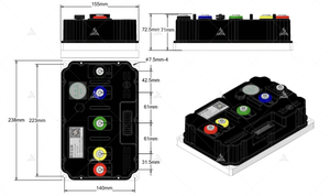 Ad alta velocità 72V 1200A Fardriver Controller ND 721200B versione 8-12KW Encoder moto elettrico per veicoli elettrici Bluetooth