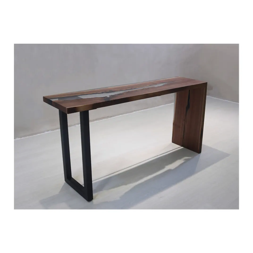 De madera maciza claro resina epoxi de mesa/MESA de consola moderna
