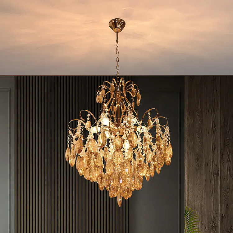 Ganva Eettafel Restaurant Luxe Kristal Glas Decoratieve Hangende Kroonluchter Hanglamp