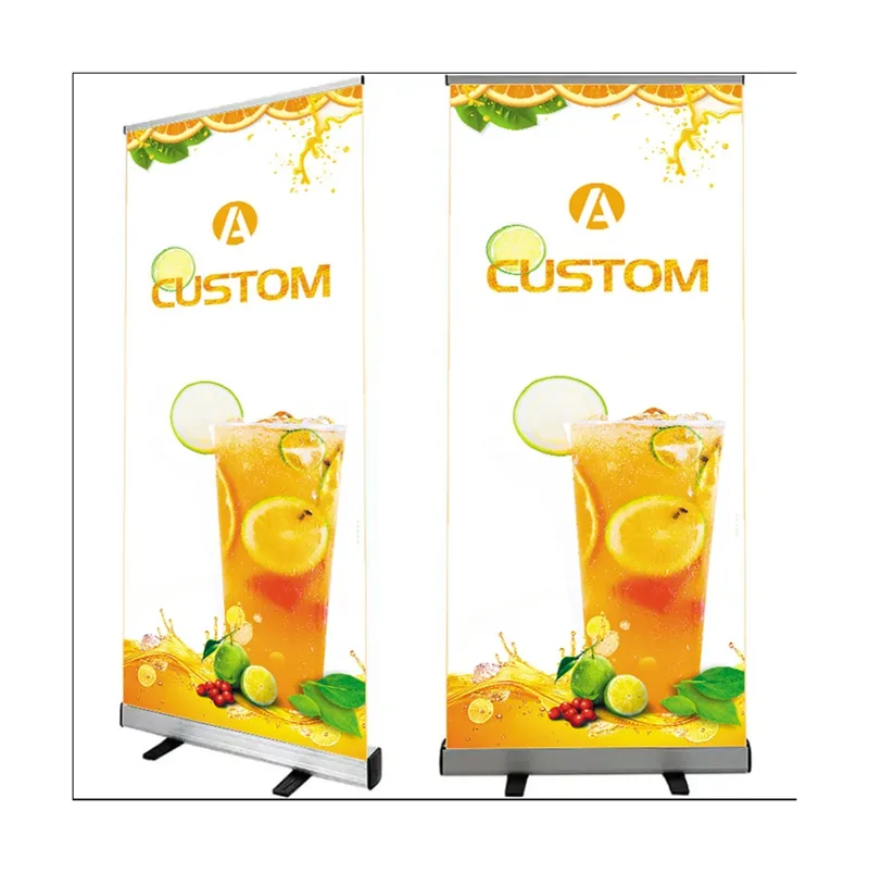 Supporto per Banner pubblicitario Roll Up Standee in alluminio Roll Screen Stand con Display retrattile