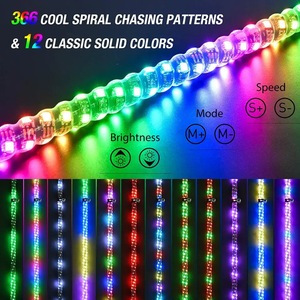 RGB kovalayan esnek 360 Spiral su geçirmez uzaktan kumanda Buggy Led kırbaç işık 2 3 4 5 6 Ft römork ATV UTV için - Product Image 4