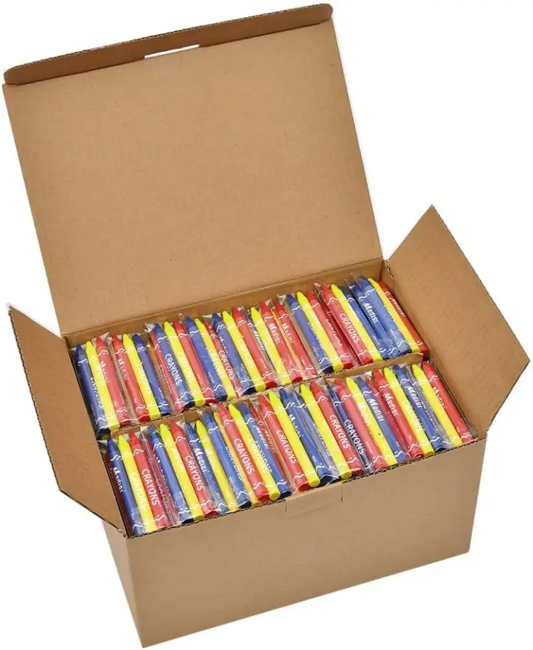 Seeking Crayons Bulk Pack, Regular Size, 4 Colors, cellophane 250 package, 1000 Count