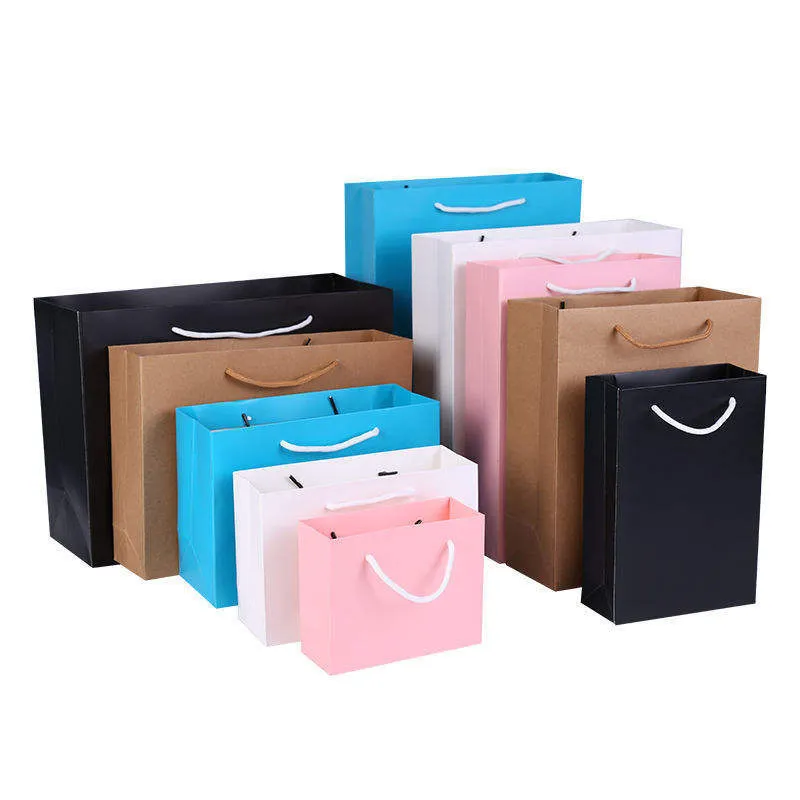 2023 Hot Sale eco friendly Customized size, logo Kraft paper bag Oil proof film support pattern Food packing bags/