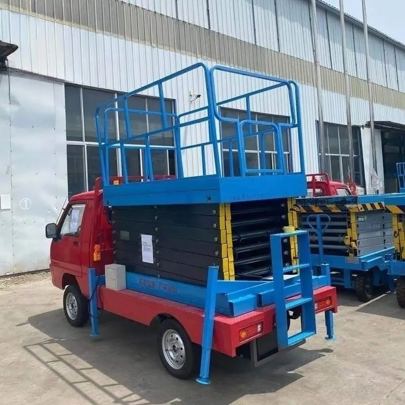 vehicle mounted scissor type aerial work platform crane equipment