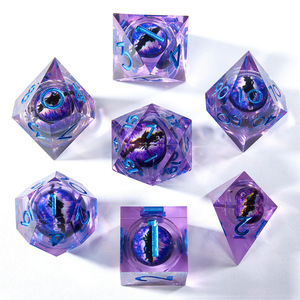 Özelleştirilmiş çokyüzlü reçine göz küresi ucu keskin zar seti kurulu oyunları D20 için rpgdnd oyunları - Product Image 3