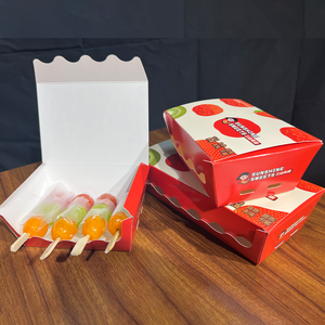 Envío rápido tomates plegables en Palos cadena contenedor de alimentos Bingtanghulu embalaje caja de papel corrugado - Product Image 6