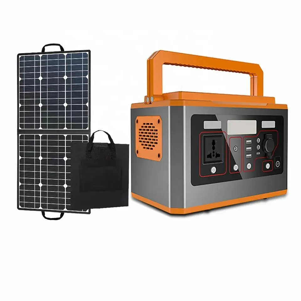 Lifepo4 catu daya baterai Lithium luar ruangan, stasiun daya portabel tenaga surya pengisian rumah Generator energi surya 110v 220v