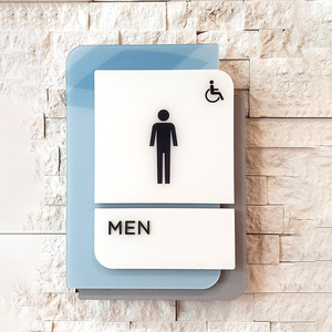 Leichte doppelseitige Edelstahl Toilette Dekor 3d Pfeil Toilette Zeichen wieder verwendbare Toilette Etikett - Product Image 6