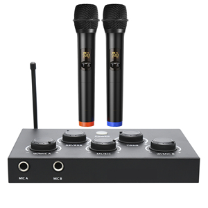 Wireless Microphone Home Karaoke Mixer <strong>Controller</strong> Receiver with DSP Mic Effect Digital Tone Control Optical <strong>Output</strong> for Sound Bar - Product Image 2