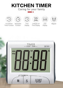 Digitaler Küchen-Timer mit Lautmelder 12/24 Stunden Zeitanzeige Zählen/Abzählen und Stopwatch-Funktion für das Kochen - Product Image 2