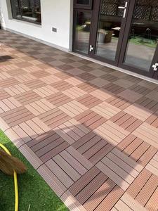 現代WPC複合デッキタイル木製プラスチックデッキ屋外用イージークリック木目仕上げ建材